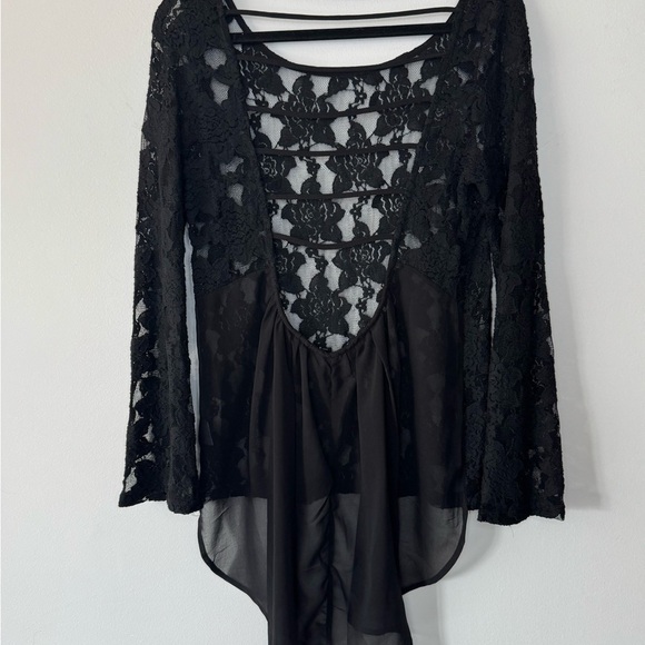 Rehab Black Lace Cut Out Blouse - Picture 11 of 17